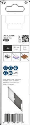Bosch HCS 刀片，適用於軟質材料，帶鋸齒刃。